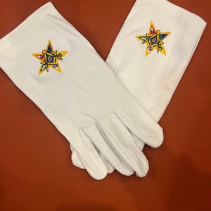Freemasons Masonic Cotton Gloves In Silver S- 2 In SC&amp;G