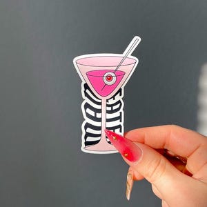 Man Eater Martini Aufkleber | Wasserfester Vinyl-Aufkleber | Kindle Sticker, Laptop Aufkleber, Girly Aesthetic