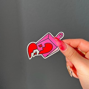 Sticker gebroken harten | Waterdichte vinylsticker | Kindle-sticker, laptopsticker, girly esthetiek