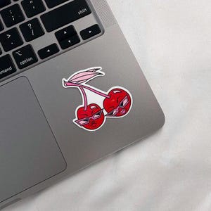 Red Cherry Sticker | Sunglass Cherry Sticker | Waterproof Vinyl Sticker | Kindle Sticker, Laptop Decal, Girly Aesthetic