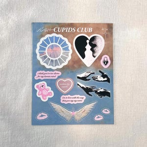 Feuille d'autocollants Le divin féminin | Sticker vinyle mat | autocollant Kindle, sticker pour ordinateur portable, collage, journal indésirable | Club Cupids