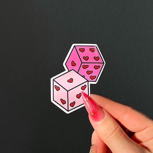 Kasino Würfel Sticker | Roll the Dice Vinyl Aufkleber | Wasserfester Vinyl-Aufkleber | Kindle Sticker, Laptop Aufkleber, Girly Aesthetic