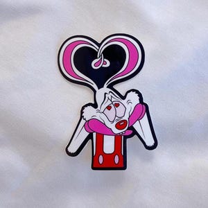 Lovestruck Kaninchen Aufkleber | Wasserfester Vinyl-Aufkleber | Kindle Sticker, Laptop Aufkleber, Girly Aesthetic