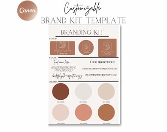 Brand kit template, canva editable template, brand board, Instagram branding, neutral, digital download, social media templates