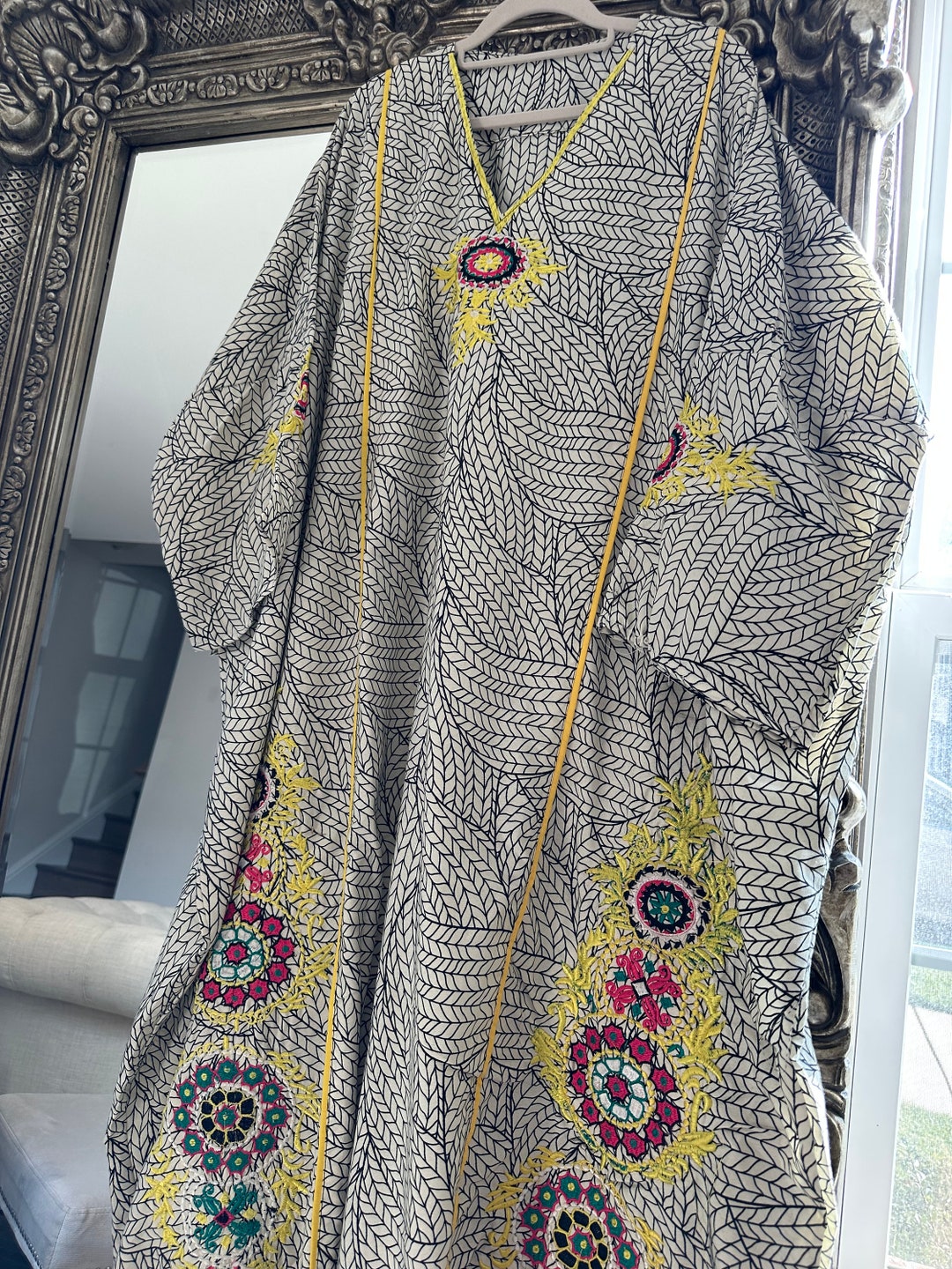 Black and White Kaftan Cord set main image 1
