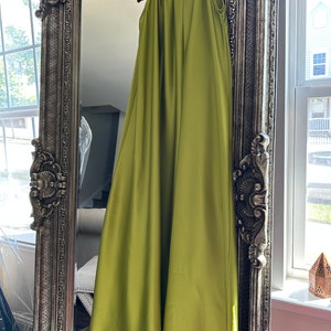 Metallic green maxi satin dress free size fast shipping