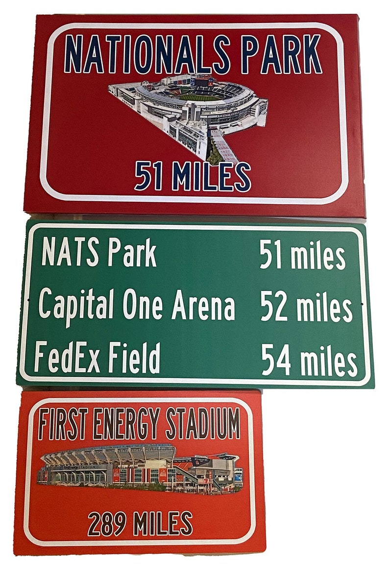 Lambeau Field Green Bay Wisconsin distance Sign Highway Etsy