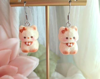 Kawaii Cat Earrings, Cubby Kitten Earrings, Cute Cat Earrings, Cat Mom Gifts, Cat Lady Earrings, Cutecore Earrings