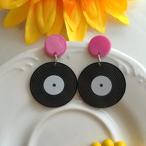 Retro Record Earrings, Vinyl Earrings, 80’s Music Earrings