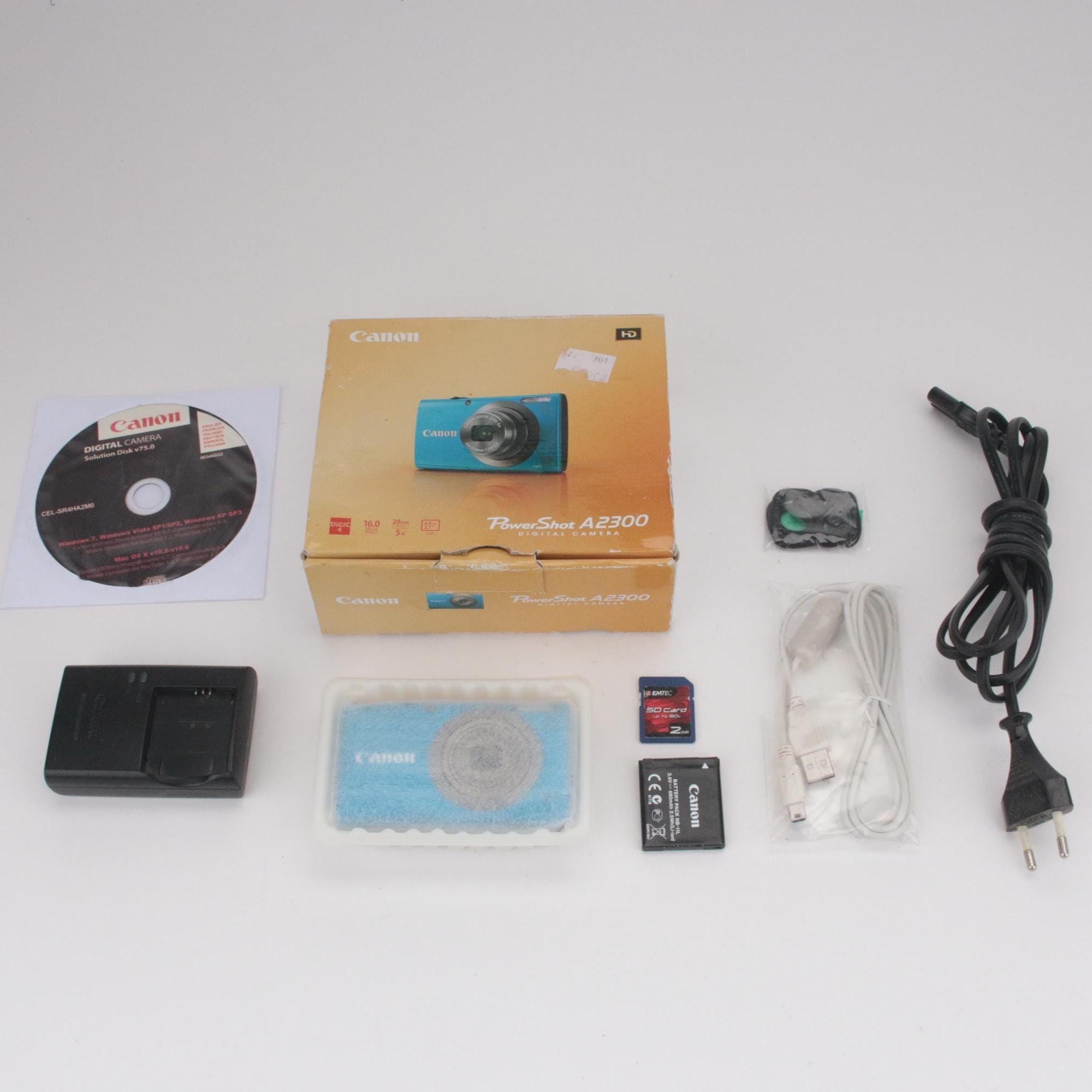 MINT Canon Powershot A2300 Blue Digital Camera Set (power Adapter