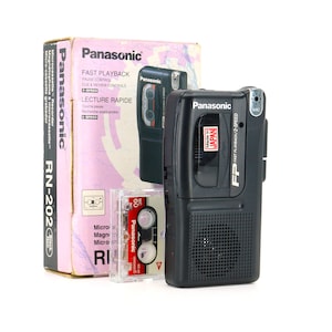Neue panasonic RN-202 Tonbandrecorder Microcassette Boxed mit Kassette, Box und Anleitung