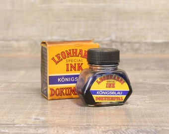 Vintage Empty Leonhardi Special Ink Bottle and Box