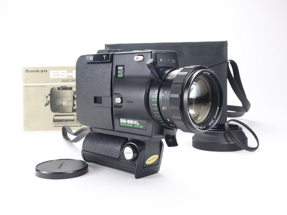 MINT Sankyo ES-66XL Super 8 Film Camera Set With Lens Hood, Cap
