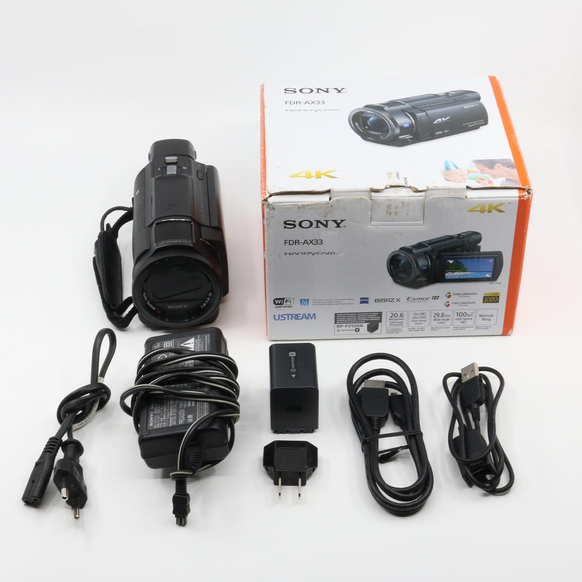 ソニー ハンディカム FDR-AX33 4K デジタルカムコーダー ボックス