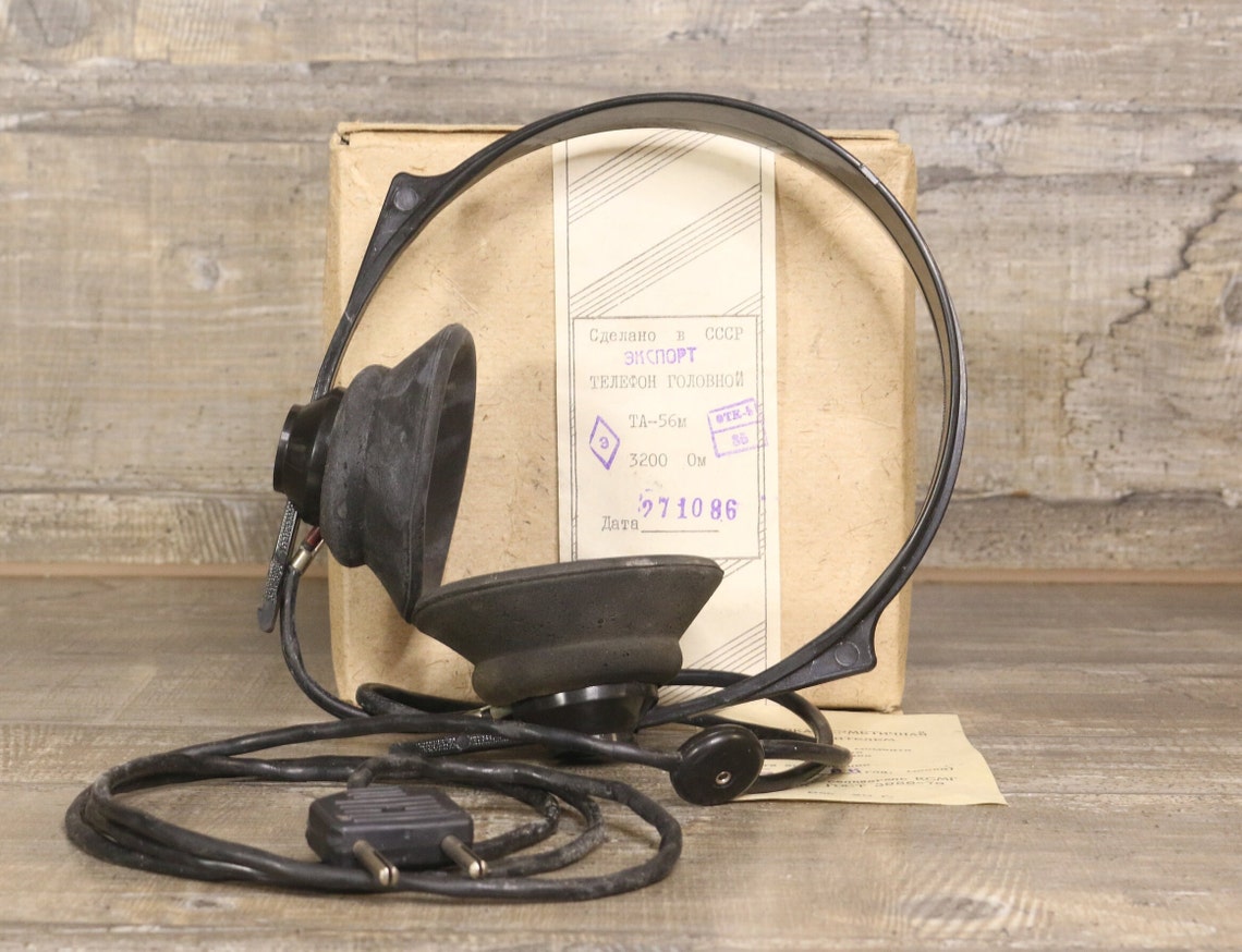 New Sealed 50s USSR Headphones NOS, foto 1 di 5
