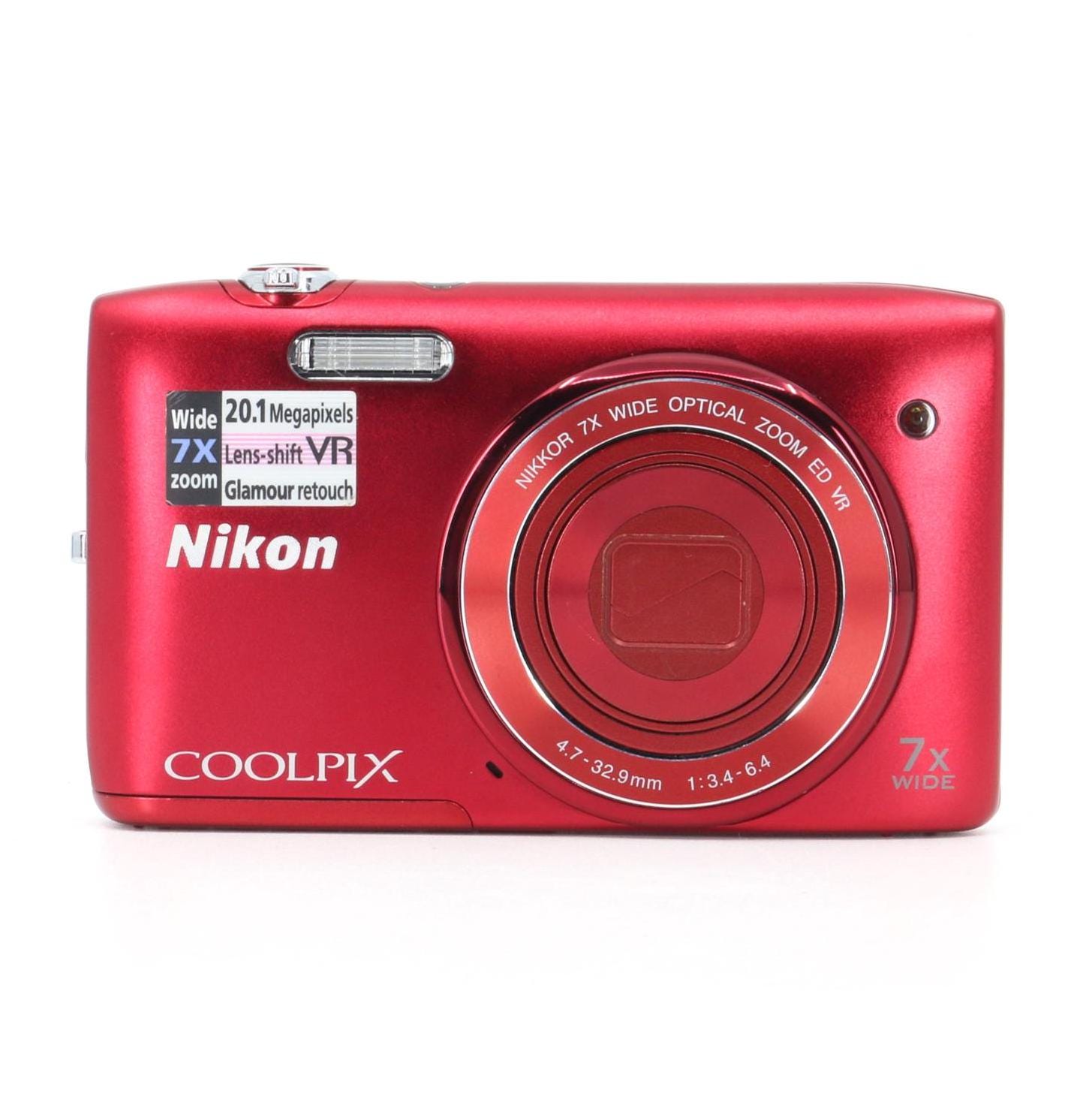 Nikon COOLPIX S3500 20.1MP Digital Camera Red w/box From