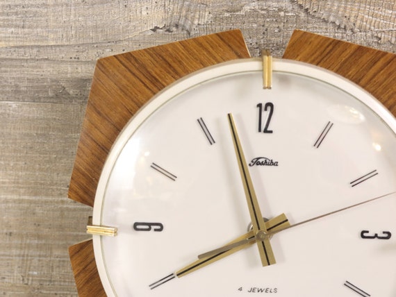RARE Toshiba Vintage 50s Wall Clock Made in Japan MCM Mid Century