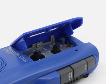Olympus Pearlcorder S701 Blue Microcassette Recorder Sound Voice