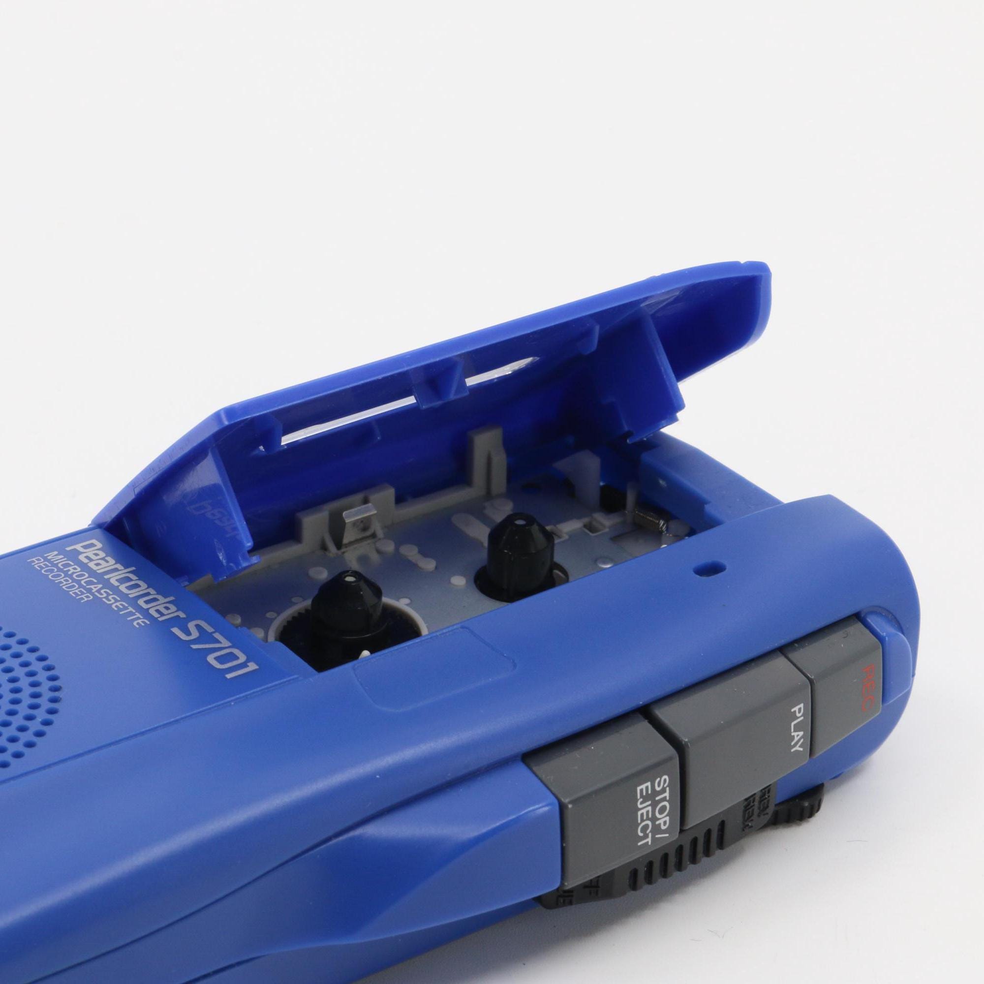 Olympus Pearlcorder S701 Blue Microcassette Recorder Sound Voice