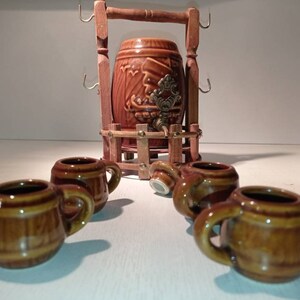 Cheramic Vintage Mini Shot Glasses with Jug Pitcher Set