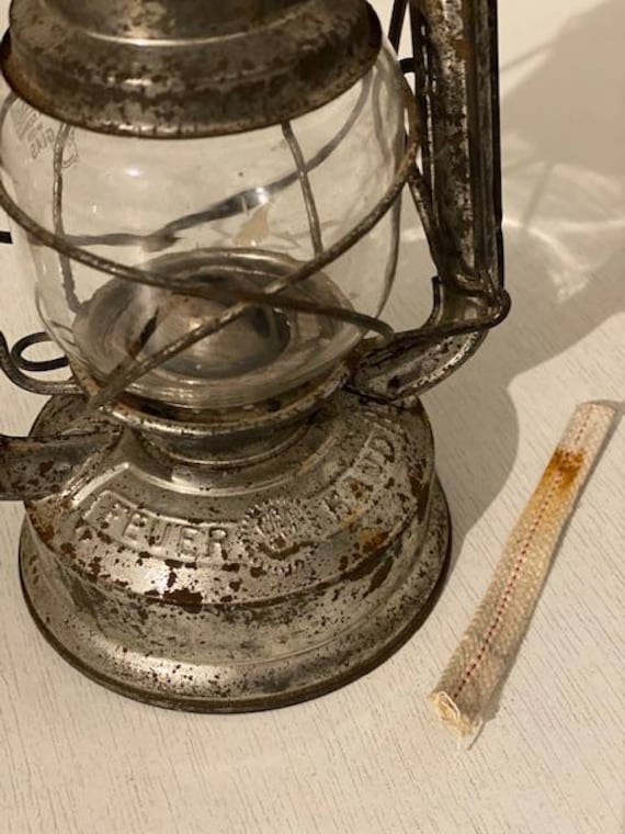 JENA Glass Feuer Hand Baby Lantern With Wick Hurricane Lamp Logo