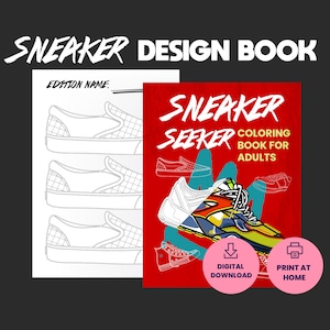 Sneaker designer book-sneakerhead gifts, jordan sneaker art, pdf coloring book, digital coloring book, sneaker digital art, custom sneakers