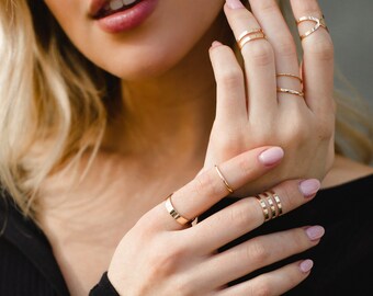 Set Of 6 Gold Rings | Statement Rings | Trendy Ring Set | Women's Ring Set | Women's Trendy Ring Set | Knuckle Rings | Women's Accessories