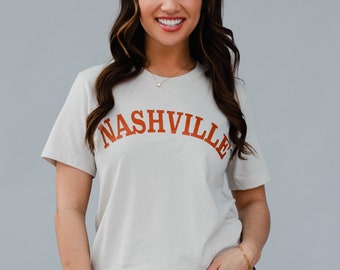 Cream Nashville Tee | Short Sleeve Graphic Tee | Nashville T-Shirt | Women's Nashville Graphic T-Shirt | Trendy Nashville Graphic T-Shirt