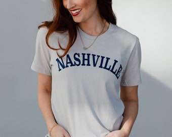 Light Gray Nashville Tee | Short Sleeve Graphic Tee | Nashville Graphic Tee | Women's Nashville Graphic T-Shirt | Trendy Graphic Tee