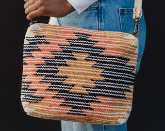 Cream & Multicolored Aztec Crossbody | Crossbody Bag | Removable Strap | Aztec Inspired | Women's Crossbody | Multicolored Crossbody Bag