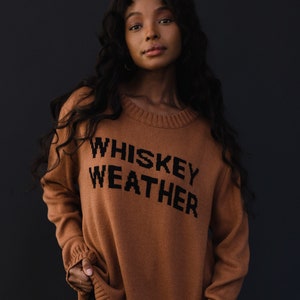 Brown Whiskey Weather Sweater Fall Sweater Whiskey Weather Women's Sweater Fall Sweater Neutral Sweater Winter Sweater image 1