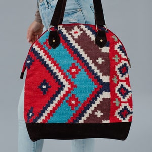 Red & Multicolored Aztec Bag Aztec Inspired Bag Spring Bag Summer Bag Women's Aztec Bag Women's Handbag Women's Purse image 1