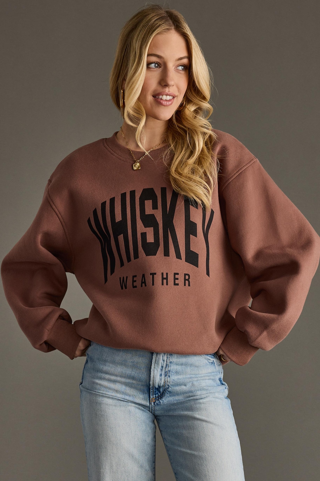 WHISKEY WEATHER BROWN SWEATER