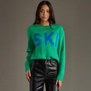 Green Knit Ski Sweater | Ski Trip