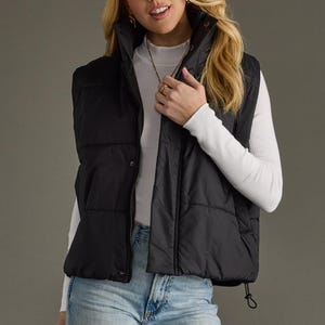 Black Puffer Vest | Neutral Puffer Vest | Outerwear | Women&#39;s Puffer Vest | Fall Vest | Winter Puffer Vest | Layering Piece | Black Vest