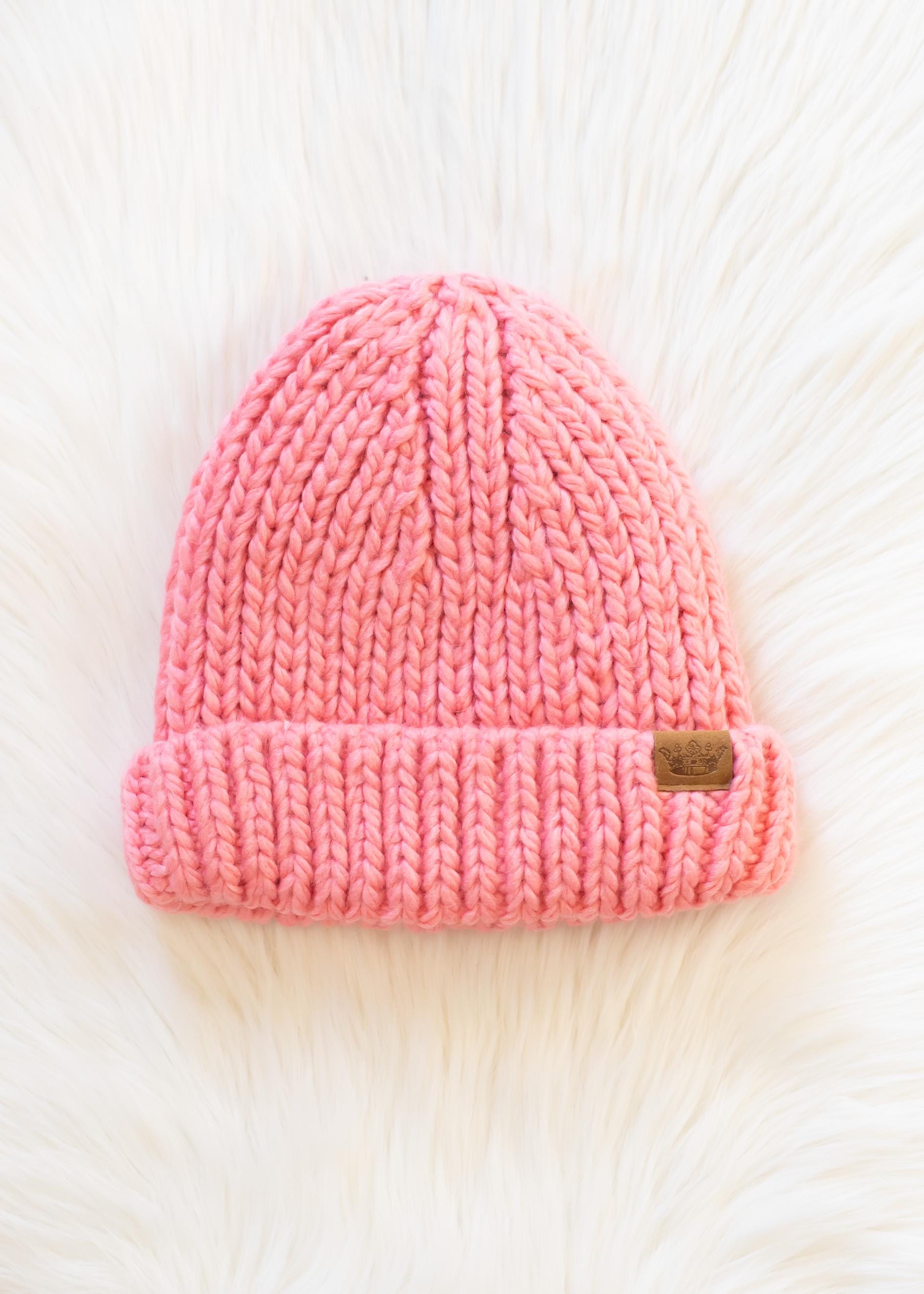 Pink Chunky Knit Beanie | Women