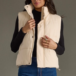 Ivory Puffer Vest | Puffer Vest | Neutral Puffer Vest | Women&#39;s Puffer Vest | Fall Vest | Winter Puffer Vest | Outerwear | Layering Piece