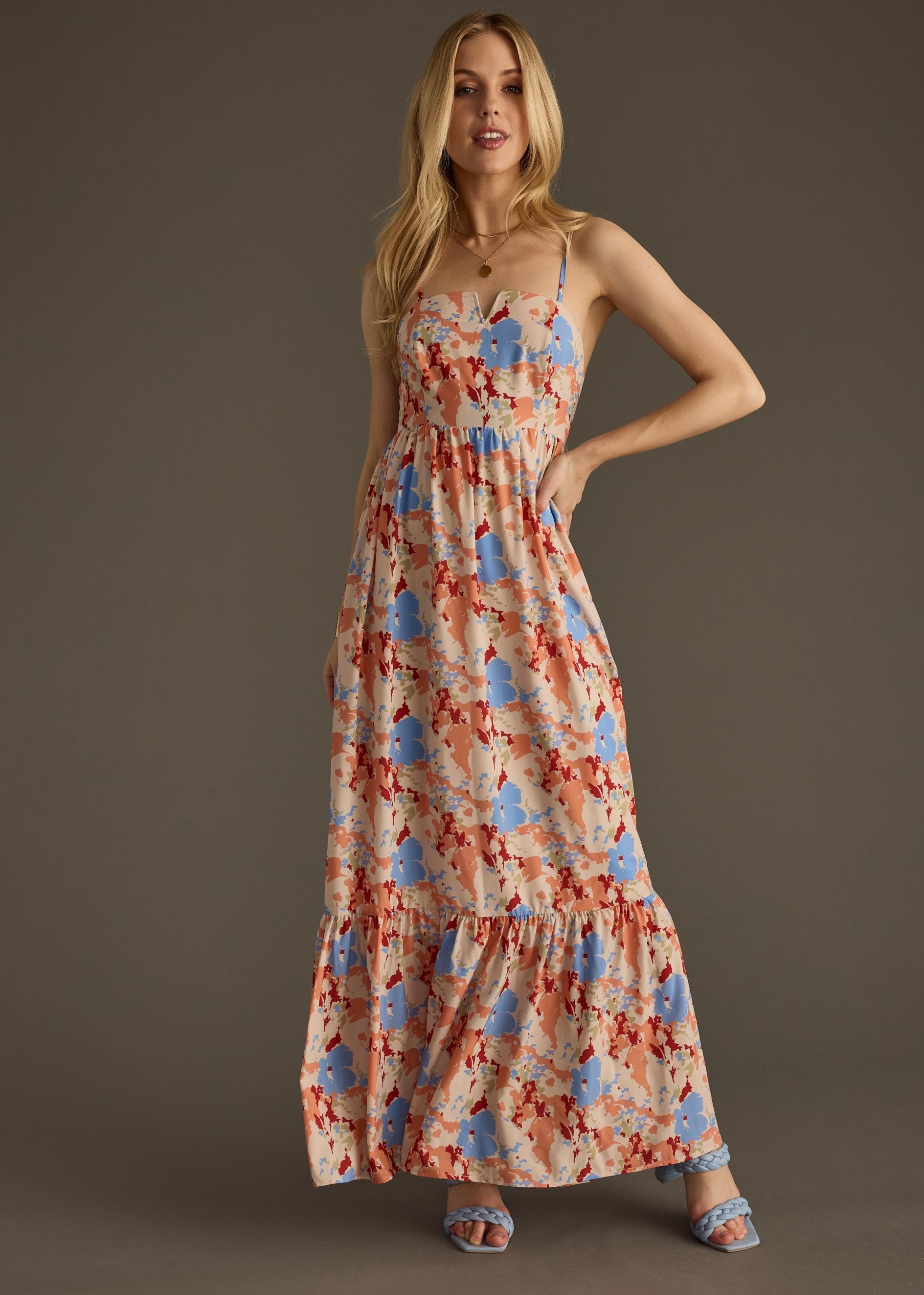 blue dress with orange flowers and Dresses Made from high Luxurious Blue/Orange Roses Women's Midi