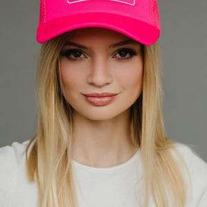 That Sounds Like A Man&#39;s Job Trucker Hat | Bright Pink Trucker Hat | Funny Hat | Trendy Trucker Hat | Colorful Trucker Hat | Women&#39;s Hat
