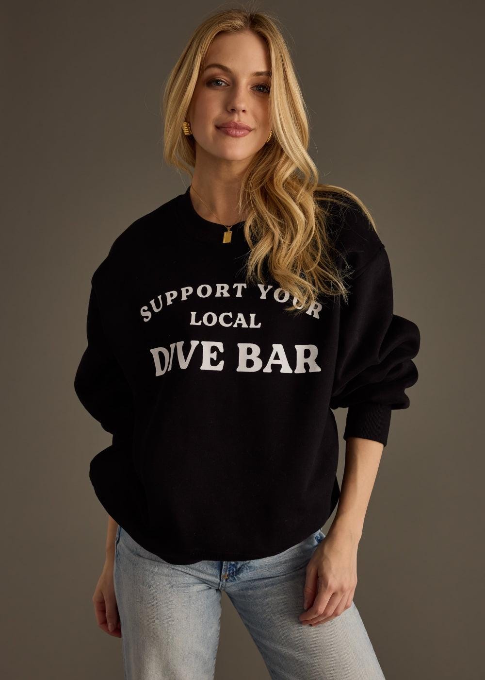 Support Your Local Dive Bar Sweatshirt | Women's Oversized Sweatshirt ...