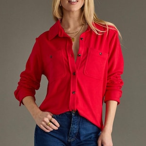 Red Super Soft Button Up