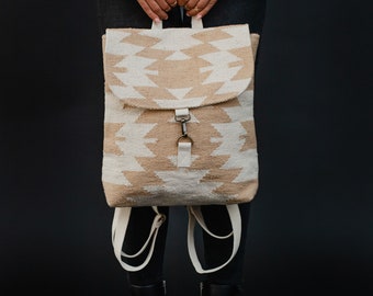 Tan & Cream Western Backpack | Aztec Inspired Backpack - Etsy display picture 1