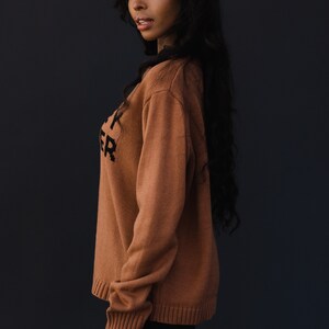 Brown Whiskey Weather Sweater Fall Sweater Whiskey Weather Women's Sweater Fall Sweater Neutral Sweater Winter Sweater image 5