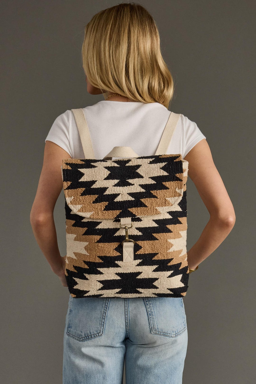 Cream, Black & Tan Western Backpack | Aztec-inspired Bag - Etsy