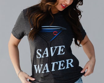 Save Water Tee | Short Sleeve Graphic Tee | Drinking Graphic Tee | Women's Graphic T-Shirt | Summer Graphic Tee | Colorful Graphic T-Shirt