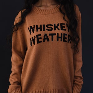 Brown Whiskey Weather Sweater Fall Sweater Whiskey Weather Women's Sweater Fall Sweater Neutral Sweater Winter Sweater image 2