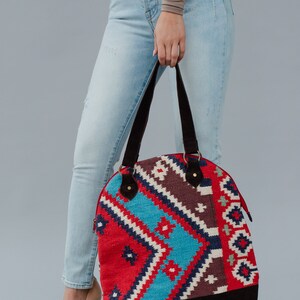 Red & Multicolored Aztec Bag Aztec Inspired Bag Spring Bag Summer Bag Women's Aztec Bag Women's Handbag Women's Purse image 2