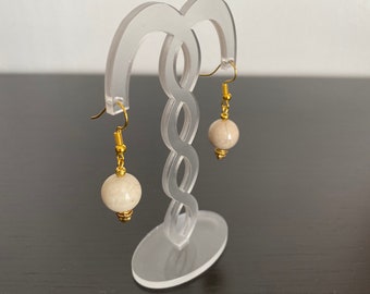 White fossil earrings