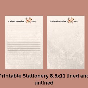 Floral Printable Stationery, Digital Download, Letter Paper, Letter Size, Instant Download, 8.5x11, Writing Paper, Journaling, Notes, Paper
