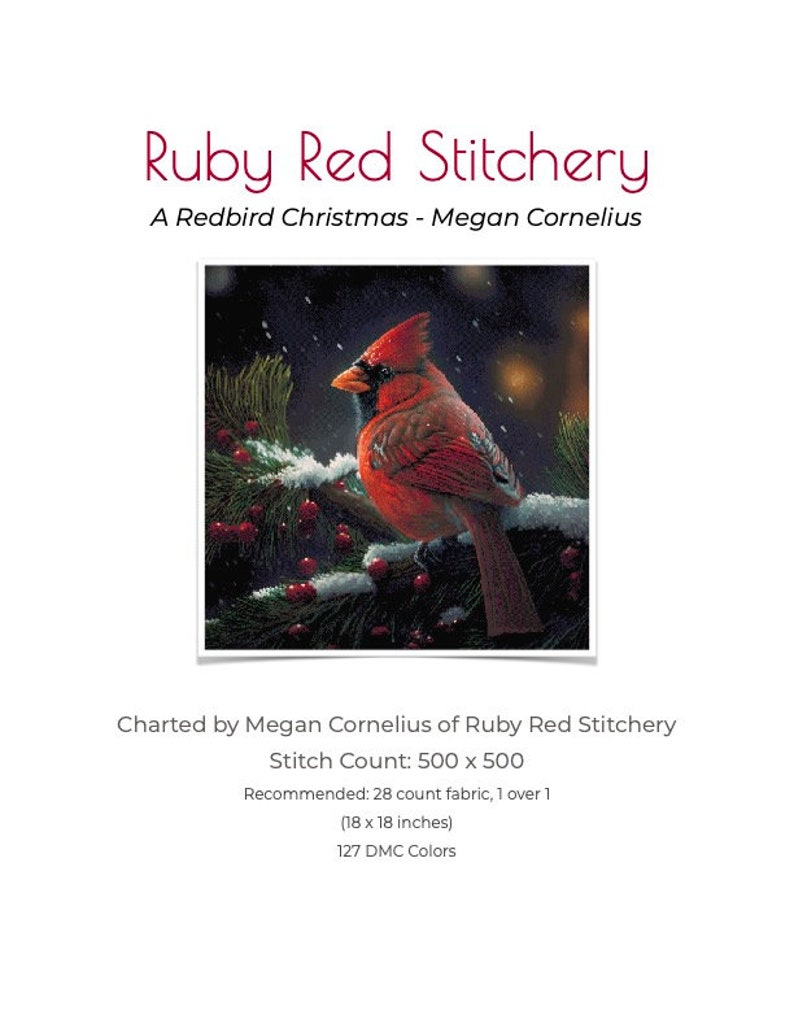 A Redbird Christmas Cross Stitch Pattern Etsy
